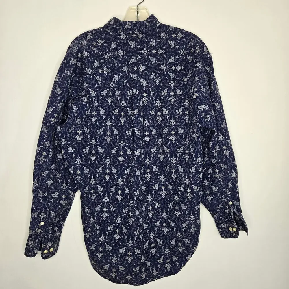 Vintage Banana Republic Floral Printed Shirt Cotton Office Work Men Medium